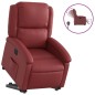 vidaXL Sillón elevable eléctrico cuero artificial rojo tinto vidaXL Sillón elevable eléctrico cuero artificial rojo tinto