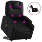 vidaXL Sillón de masaje elevable eléctrico cuero sintético negro