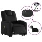 vidaXL Sillón de masaje elevable eléctrico cuero sintético negro