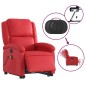 vidaXL Sillón de majaje elevable eléctrico cuero artificial rojo vidaXL Sillón de majaje elevable eléctrico cuero artificial rojo