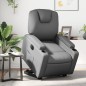 vidaXL Sillón reclinable elevable eléctrico de cuero sintético gris vidaXL Sillón reclinable elevable eléctrico de cuero sintético gris