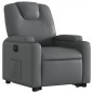 vidaXL Sillón reclinable elevable eléctrico de cuero sintético gris vidaXL Sillón reclinable elevable eléctrico de cuero sintético gris