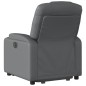 vidaXL Sillón reclinable elevable eléctrico de cuero sintético gris vidaXL Sillón reclinable elevable eléctrico de cuero sintético gris