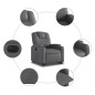 vidaXL Sillón reclinable elevable eléctrico de cuero sintético gris vidaXL Sillón reclinable elevable eléctrico de cuero sintético gris