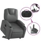 vidaXL Sillón reclinable elevable eléctrico de cuero sintético gris vidaXL Sillón reclinable elevable eléctrico de cuero sintético gris