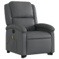 vidaXL Sillón de masaje elevable eléctrico cuero sintético gris vidaXL Sillón de masaje elevable eléctrico cuero sintético gris