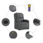 vidaXL Sillón de masaje elevable eléctrico cuero sintético gris vidaXL Sillón de masaje elevable eléctrico cuero sintético gris