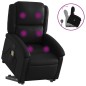 vidaXL Sillón reclinable de masaje de pie cuero artificial negro