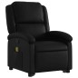 vidaXL Sillón reclinable de masaje de pie cuero artificial negro