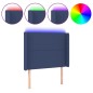 vidaXL Cabecero con LED de tela azul 83x16x118/128 cm