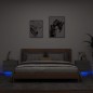 vidaXL Mesitas de noche de pared con luces LED 2 unidades gris Sonoma vidaXL Mesitas de noche de pared con luces LED 2 unidades gris Sonoma