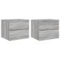 vidaXL Mesitas de noche de pared con luces LED 2 unidades gris Sonoma vidaXL Mesitas de noche de pared con luces LED 2 unidades gris Sonoma