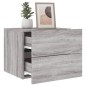 vidaXL Mesitas de noche de pared con luces LED 2 unidades gris Sonoma vidaXL Mesitas de noche de pared con luces LED 2 unidades gris Sonoma