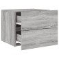 vidaXL Mesitas de noche de pared con luces LED 2 unidades gris Sonoma vidaXL Mesitas de noche de pared con luces LED 2 unidades gris Sonoma