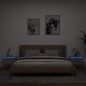 vidaXL Mesitas de noche de pared con luces LED 2 unidades gris Sonoma vidaXL Mesitas de noche de pared con luces LED 2 unidades gris Sonoma
