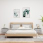 vidaXL Mesitas de noche de pared con luces LED 2 unidades gris Sonoma vidaXL Mesitas de noche de pared con luces LED 2 unidades gris Sonoma