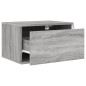 vidaXL Mesitas de noche de pared con luces LED 2 unidades gris Sonoma vidaXL Mesitas de noche de pared con luces LED 2 unidades gris Sonoma