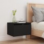 vidaXL Mesita de noche de pared con luces LED negro vidaXL Mesita de noche de pared con luces LED negro