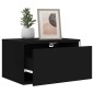 vidaXL Mesita de noche de pared con luces LED negro vidaXL Mesita de noche de pared con luces LED negro