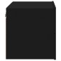 vidaXL Mesita de noche de pared con luces LED negro