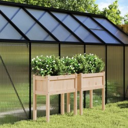 vidaXL Jardineras de exterior con patas 2 uds madera maciza de pino