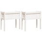 vidaXL Jardineras exterior con patas 2 uds madera maciza pino blanco