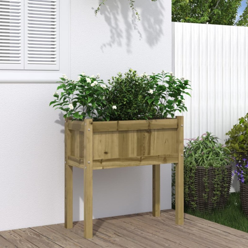 vidaXL Jardinera con patas madera de pino impregnada 70x31x70 cm vidaXL Jardinera con patas madera de pino impregnada 70x31x70 cm