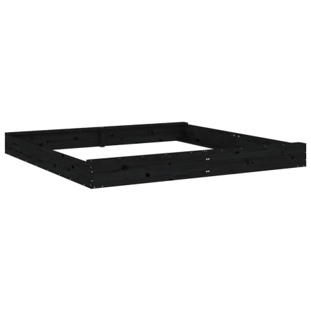 vidaXL Arenero con asientos cuadrado madera maciza de pino negro