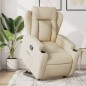 vidaXL Sillón reclinable elevable de tela color crema vidaXL Sillón reclinable elevable de tela color crema