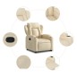vidaXL Sillón reclinable elevable de tela color crema vidaXL Sillón reclinable elevable de tela color crema