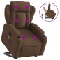 vidaXL Silla de masaje reclinable de pie de tela marrón vidaXL Silla de masaje reclinable de pie de tela marrón