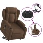 vidaXL Silla de masaje reclinable de pie de tela marrón vidaXL Silla de masaje reclinable de pie de tela marrón