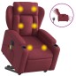 vidaXL Sillón de masaje elevable eléctrico tela rojo tinto vidaXL Sillón de masaje elevable eléctrico tela rojo tinto