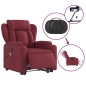 vidaXL Sillón de masaje elevable eléctrico tela rojo tinto vidaXL Sillón de masaje elevable eléctrico tela rojo tinto