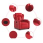 vidaXL Sillón reclinable elevable cuero artificial rojo vidaXL Sillón reclinable elevable cuero artificial rojo