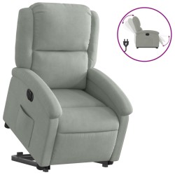 vidaXL Sillón eléctrico reclinable elevable de terciopelo gris claro