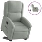 vidaXL Sillón eléctrico reclinable elevable de terciopelo gris claro