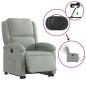 vidaXL Sillón eléctrico reclinable elevable de terciopelo gris claro