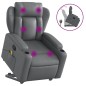 vidaXL Sillón reclinable de masaje de pie cuero artificial gris vidaXL Sillón reclinable de masaje de pie cuero artificial gris