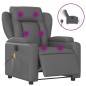 vidaXL Sillón de masaje reclinable eléctrico cuero sintético gris vidaXL Sillón de masaje reclinable eléctrico cuero sintético gris
