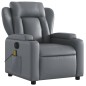 vidaXL Sillón de masaje reclinable eléctrico cuero sintético gris vidaXL Sillón de masaje reclinable eléctrico cuero sintético gris