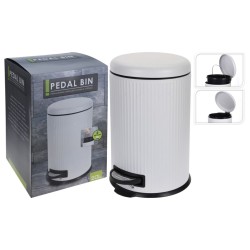 Excellent Houseware Cubo de basura pedal cierre suave 20 l blanco mate