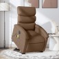 vidaXL Sillón de masaje eléctrico reclinable elevable tela marrón vidaXL Sillón de masaje eléctrico reclinable elevable tela marrón