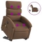vidaXL Sillón de masaje eléctrico reclinable elevable tela marrón vidaXL Sillón de masaje eléctrico reclinable elevable tela marrón