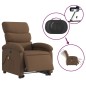 vidaXL Sillón de masaje eléctrico reclinable elevable tela marrón vidaXL Sillón de masaje eléctrico reclinable elevable tela marrón