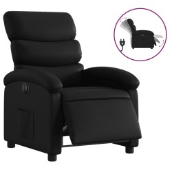 vidaXL Sillón reclinable eléctrico de cuero sintético negro