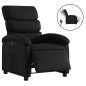 vidaXL Sillón reclinable eléctrico de cuero sintético negro