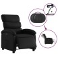 vidaXL Sillón reclinable eléctrico de cuero sintético negro