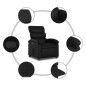 vidaXL Sillón reclinable eléctrico de cuero sintético negro