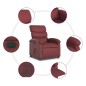 vidaXL Sillón reclinable eléctrico de cuero sintético rojo tinto vidaXL Sillón reclinable eléctrico de cuero sintético rojo tinto